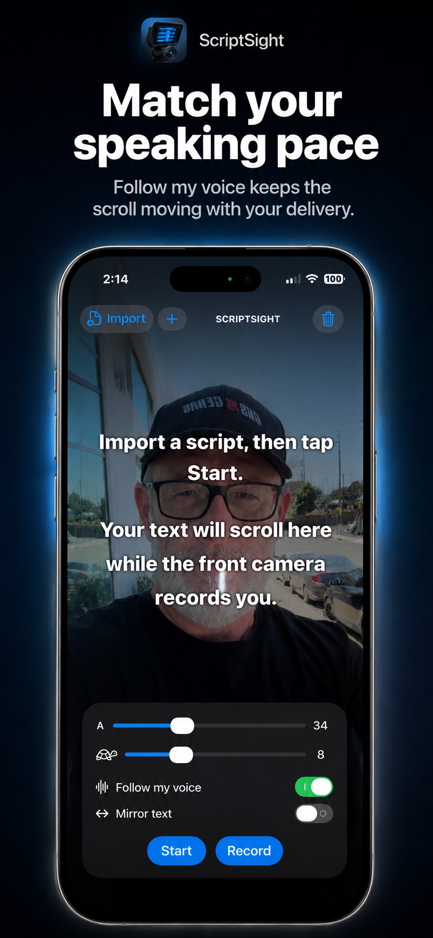 Script Sight following a spoken script
